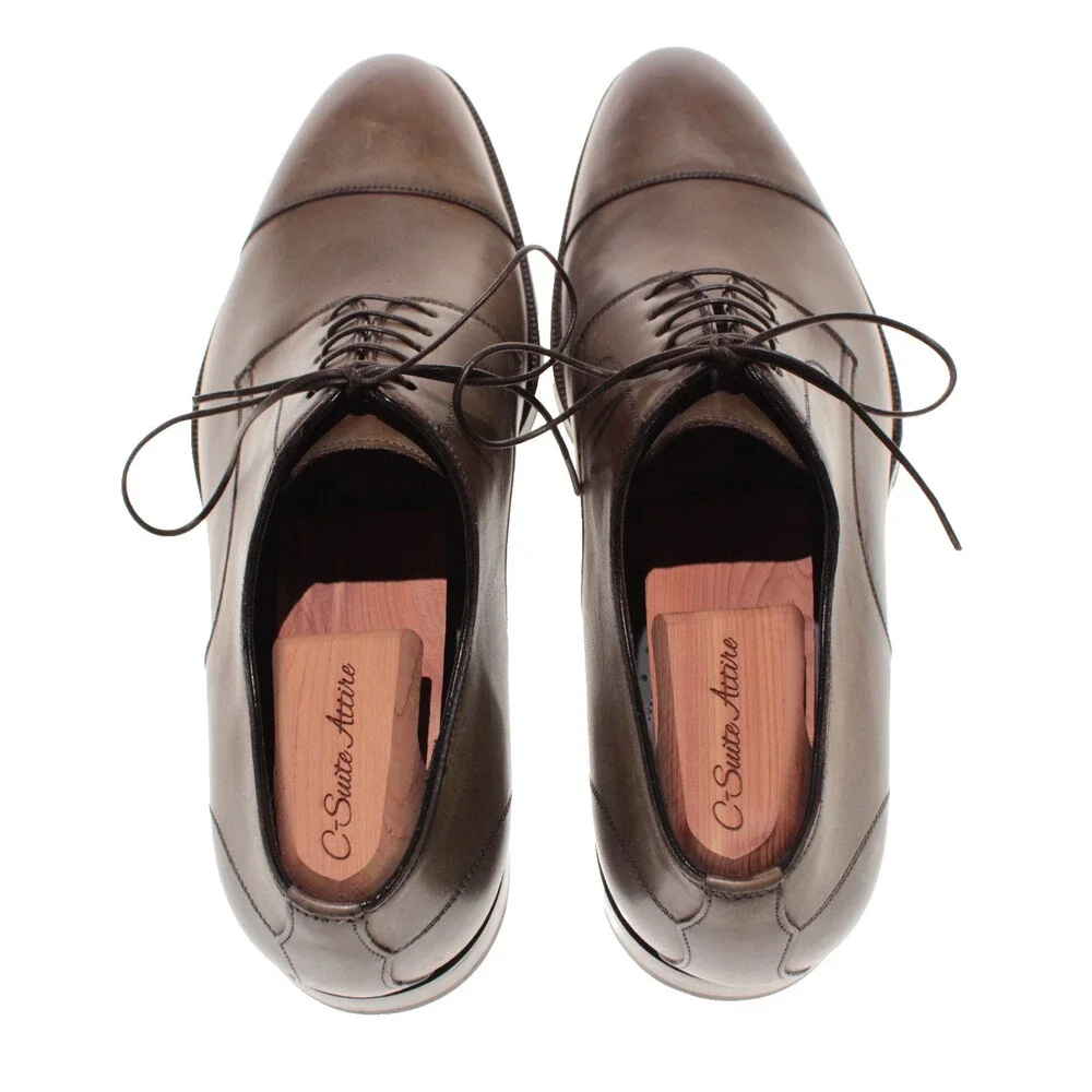 Di Bianco NWD Lace Up Derby Dress Shoes Size 8 US in Brown Leather Made in Italy